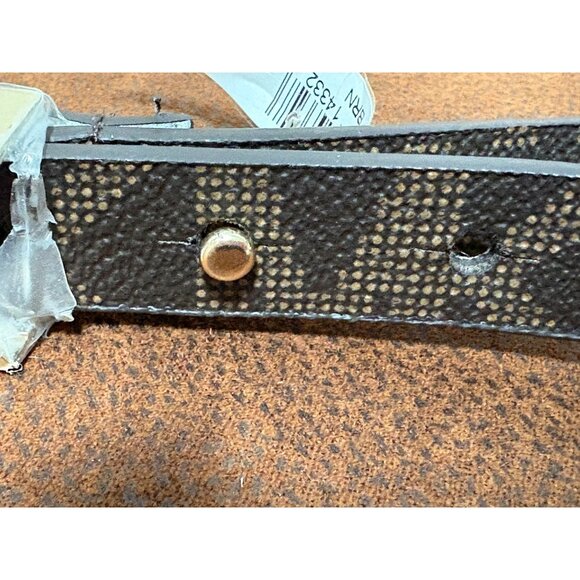 MK MICHAEL KORS SYNTHETIC LEATHER BROWN CLASSIC WOMENS BELT SIZE MEDIUM - Picture 3 of 8